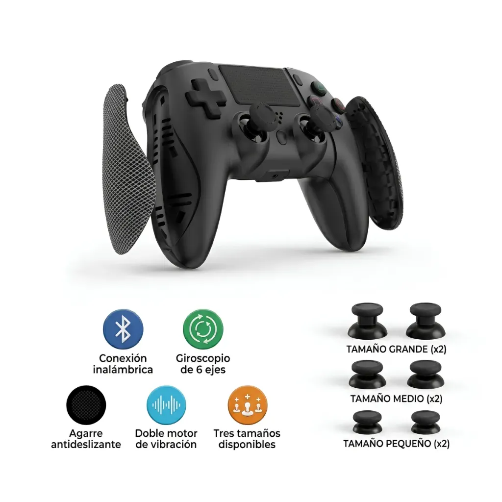 [TP4-0421] MANDO INALÁMBRICO DOBE PARA PS4 Y PC TIPO C CON STICKS INTERCAMBIABLES