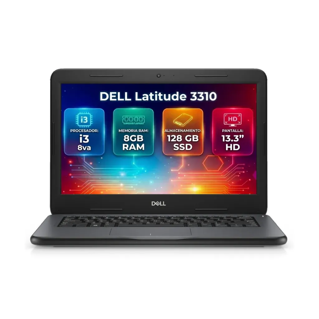 Laptop Dell Latitude 3310 13.3" HD (Intel i3 8va Gen / 8GB RAM / 128GB SSD) (Reacondicionado)