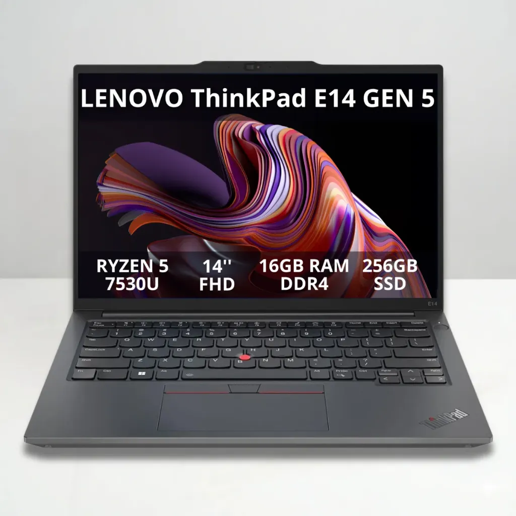 Laptop LENOVO ThinkPad E14 GEN 5 (14" FHD / Ryzen 5 7530U / 16GB RAM / 256GB SSD) (Reacondicionada)