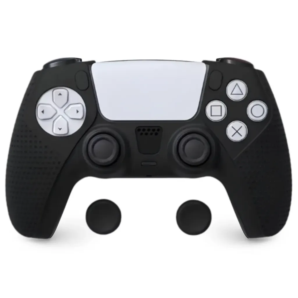 Funda Silicona Antideslizante DOBE Negro para Control PS5 + Grips
